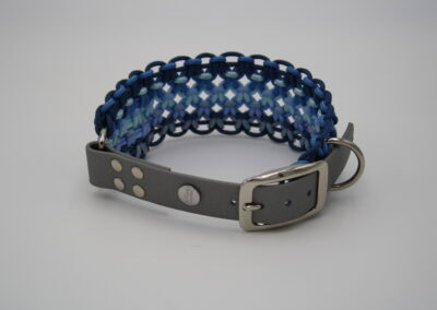 Makramee-Biothane Halsband "Aqua"