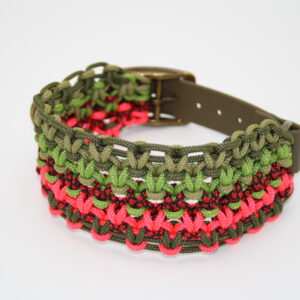 Makramee Biothane Halsband Forest Gum