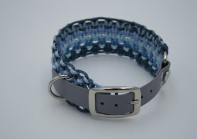 Makramee-Biothane Halsband "Aqua"