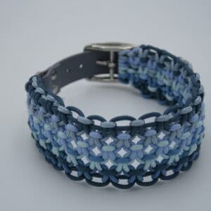 Makramee-Biothane Halsband "Aqua"