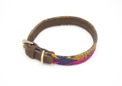 Boho Hundehalsband aus antikem peruanischem Textil – [Dunkellila]