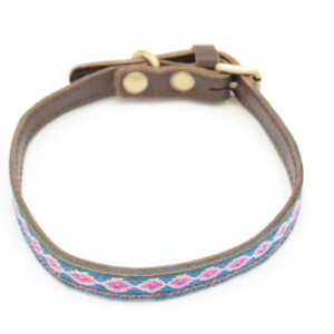 Boho Hundehalsband – Antikes Textil aus Peru [Pastell] (L)