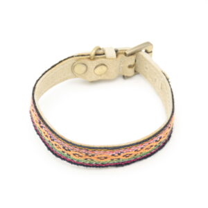 Boho Hundehalsband – Antikes Textil aus Peru [Terrakotta] (XS)