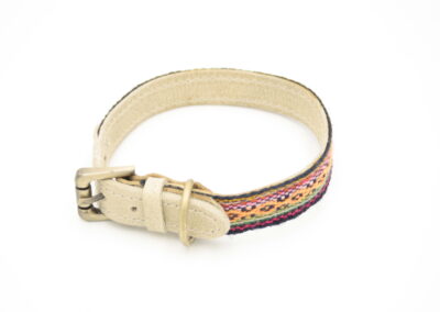 Boho Hundehalsband aus antikem peruanischem Textil – [Terracotta]